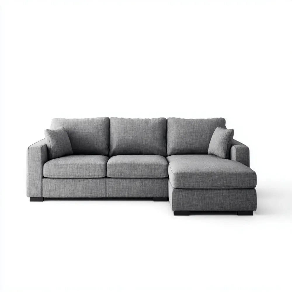 Sectional Sofa Set Fabric Upholstery 250x150x85 cm - Light Gray - Modern Design