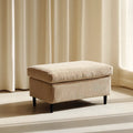 Footstool Corduroy Upholstered 60x40x40 cm – Beige – Modern Design