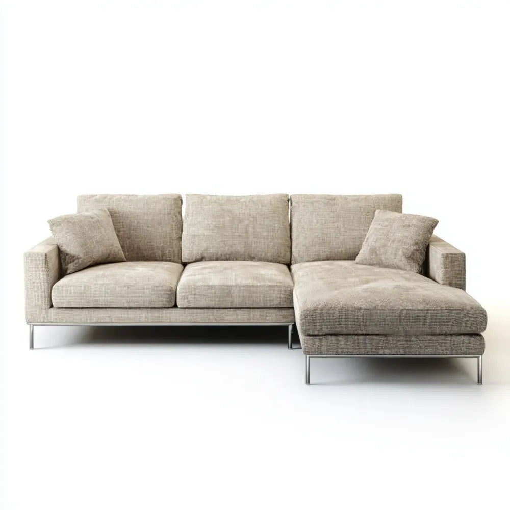 Sectional Sofa Set Fabric Upholstery 250x90x85 cm – Beige – Modern Design