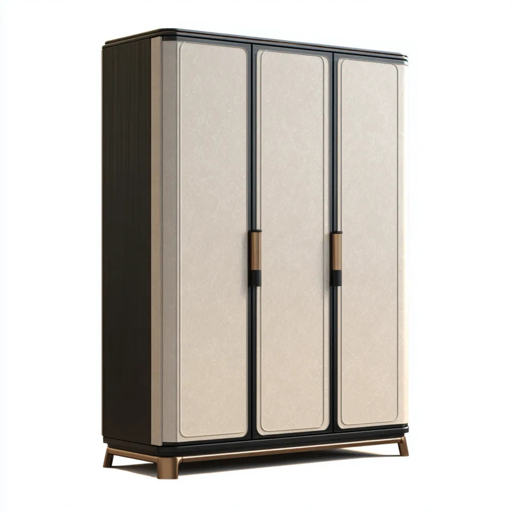 Three-Door Wardrobe 180x60x220 cm - Beige - Modern Design