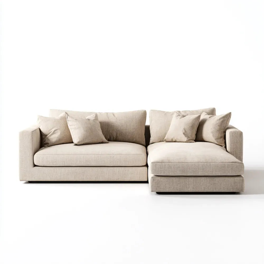 Sectional Sofa Set - Fabric Upholstered 250x160x80 cm - Beige - Contemporary Design