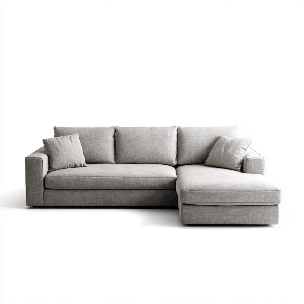 Sectional Sofa Fabric Upholstered 230x150x85 cm - Light Gray - Modern Design